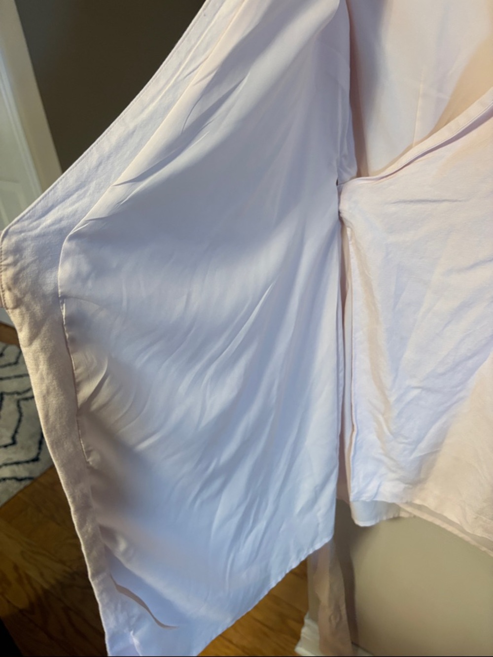 Club Monaco Blush Pink Wrap Mini Dress with Tied Waist linen blend - Picture 8 of 11